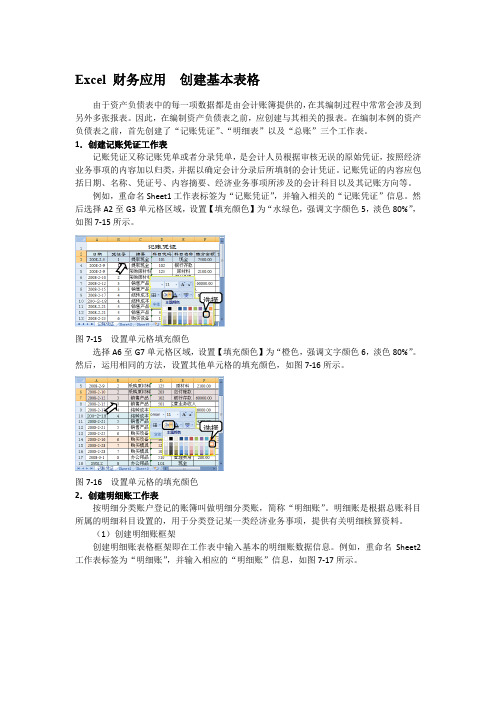 Excel 财务应用  创建基本表格