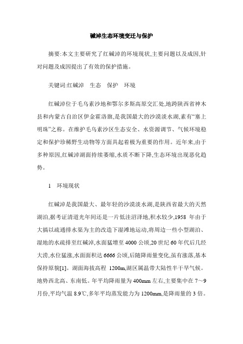 碱淖生态环境变迁与保护