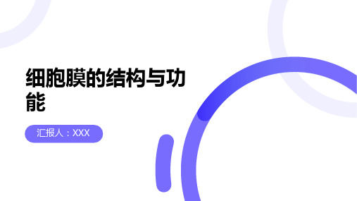 细胞膜的结构与功能