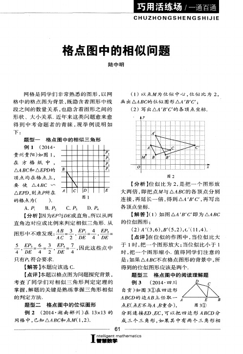 格点图中的相似问题