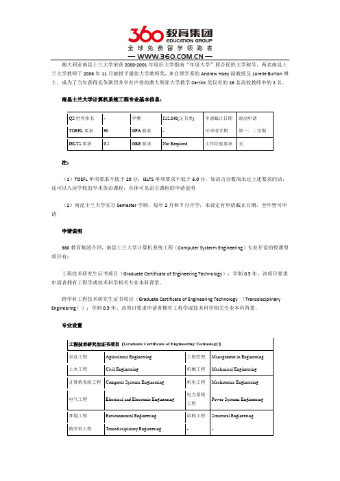 南昆士兰大学计算机系统工程如何