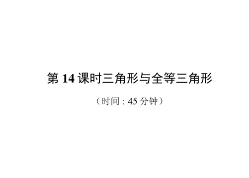 毕节专版中考数学复习第4章图形的性质第14课时三角形与全等三角形精练课件