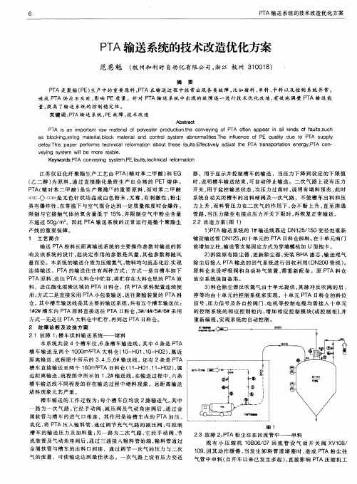 PTA输送系统的技术改造优化方案
