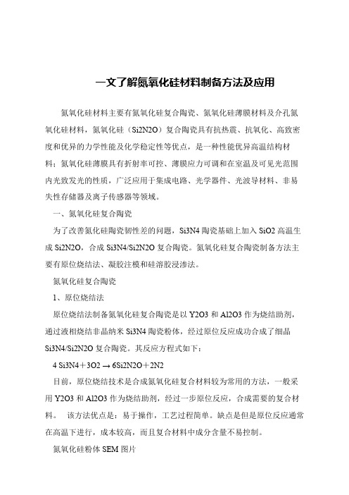 【精品文章】一文了解氮氧化硅材料制备方法及应用