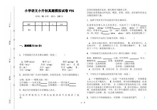 【小学教育】2019最新小学语文小升初(通用版)真题模拟试卷VY6—8K可直接打印
