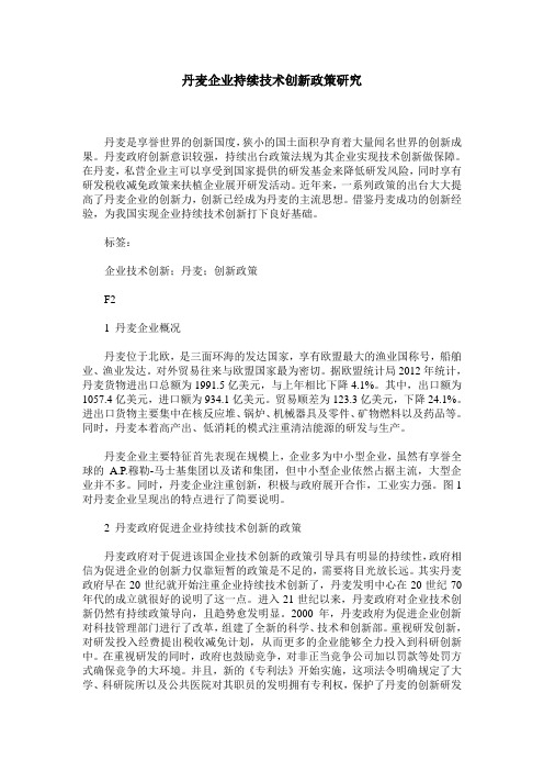丹麦企业持续技术创新政策研究
