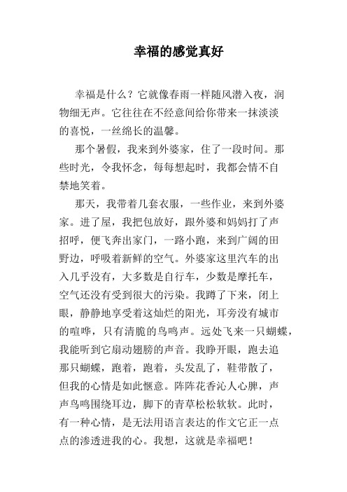幸福的感觉真好
