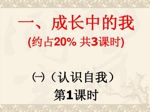 2014年中考思想品德考试大纲复习课件一(认识自我)