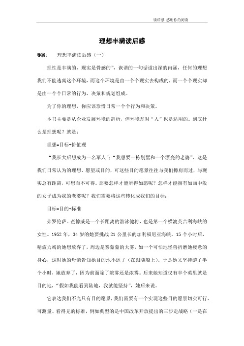 理想丰满读后感