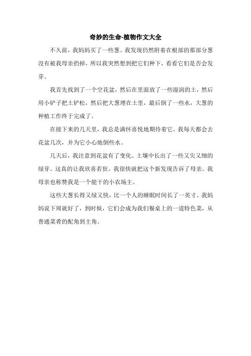 奇妙的生命-植物作文大全.doc