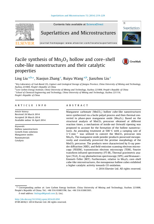 Facile synthesis of Mn2O3 hollow and core–shell cube-like nanostructures