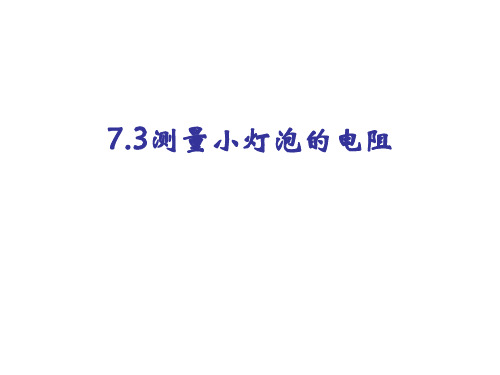 八年级物理测量小灯泡的电阻2