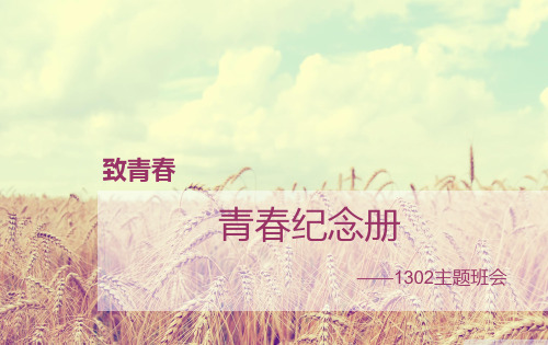 班会：青春纪念册PPT