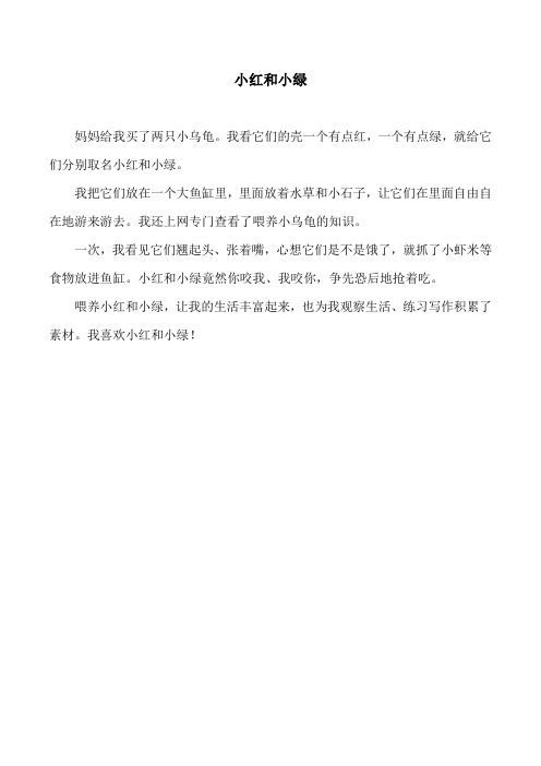 小红和小绿