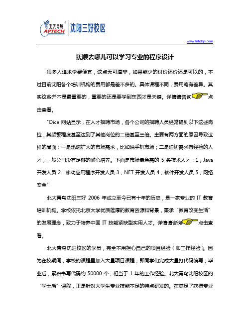 去哪儿可以学习专业的程序设计
