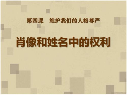 【小学课件】《肖像和姓名中的权利》维护我们的人格尊严优质PPT课件4