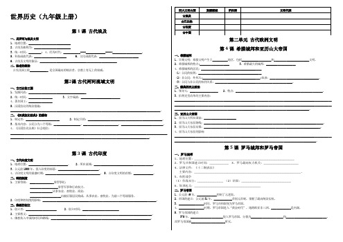 部编版九年级历史上册世界古近代史中考知识点总结