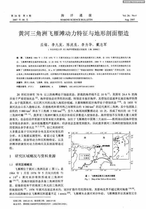 黄河三角洲飞雁滩动力特征与地形剖面塑造