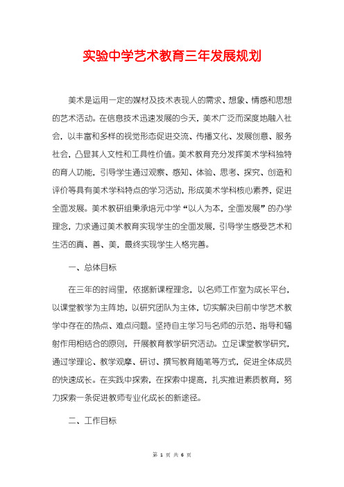 实验中学艺术教育三年发展规划