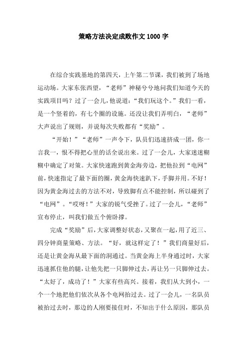 策略方法决定成败作文1000字