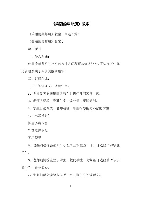 《美丽的集邮册》教案