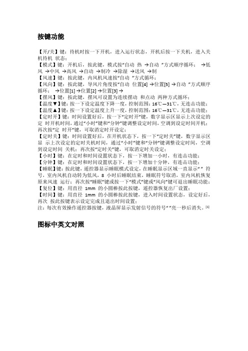 空调遥控器上的图标最全面的介绍
