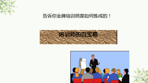 培训师百宝箱：告诉你金牌培训师是如何炼成的!(图文直播)课件