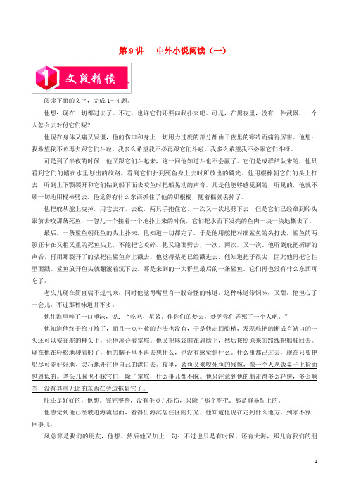 2018_2019学年高中语文现代文阅读复习必备第09讲中外小说阅读一含解析2019071729