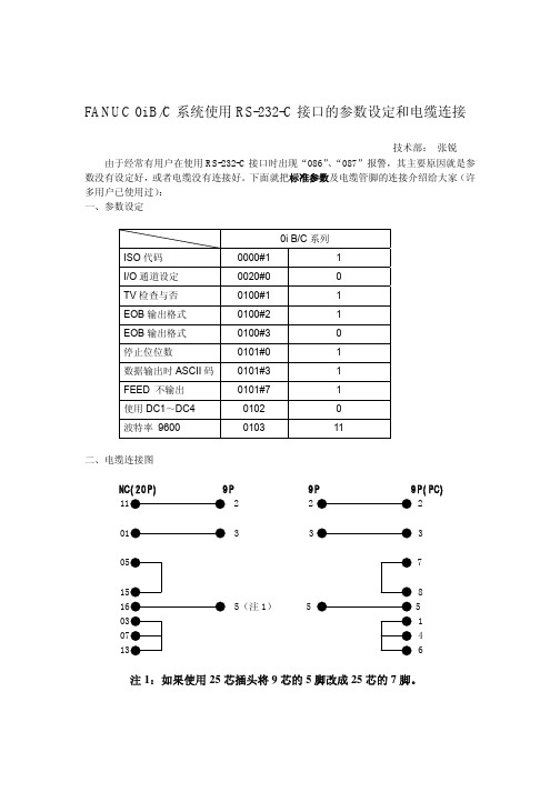 FANUC 0i BC 系统使用RS-232-C 接口的参数设定和电缆连接