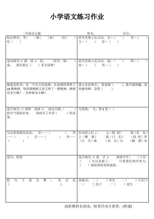 小学一年级语文延伸练习III (75)