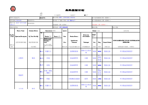 来料控制计划