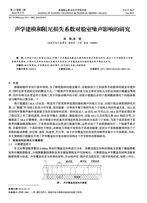 声学建模和阻尼损失系数对舱室噪声影响的研究