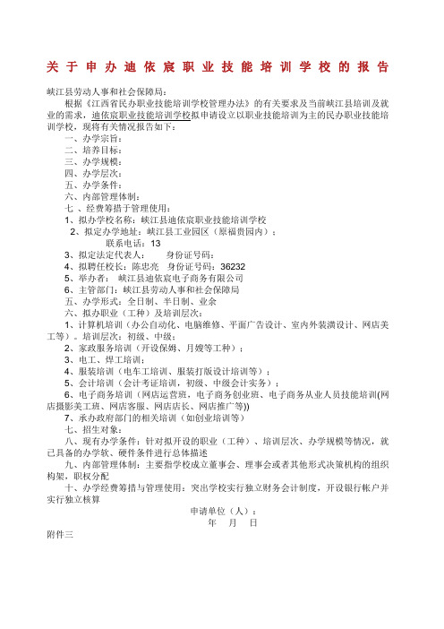 民办职业技能培训学校申请书.docx