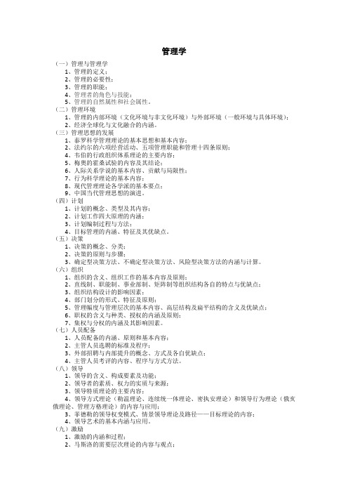 2022湖南农业大学考研考试大纲-342农业综合知识四(管理学)