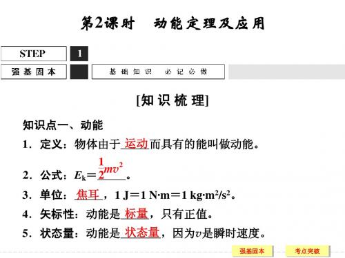 高三物理(鲁科版)一轮复习配套课件：4-2动能定理及应用