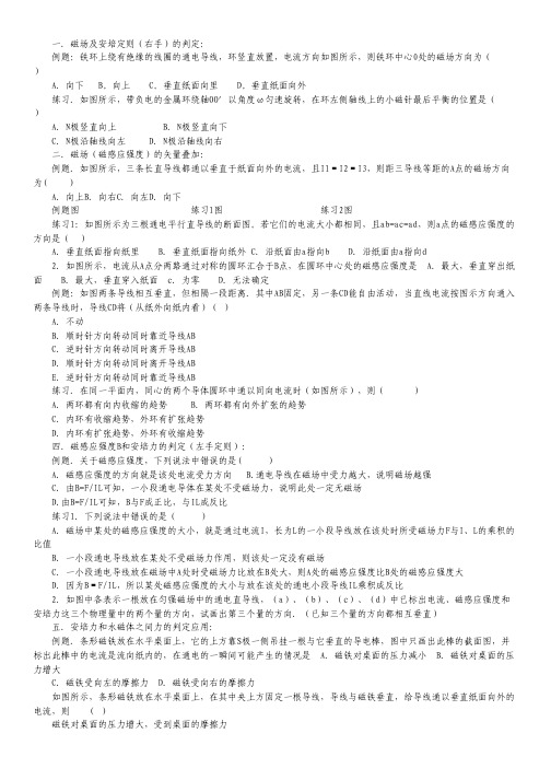 暑假物理题库：高二巩固 磁场及安培定则 学生用.pdf