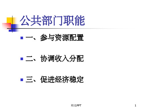 《公共部门职能》PPT课件