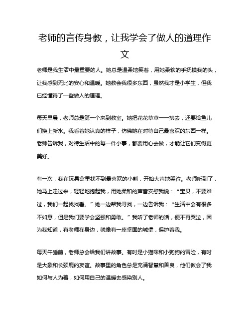 老师的言传身教,让我学会了做人的道理作文