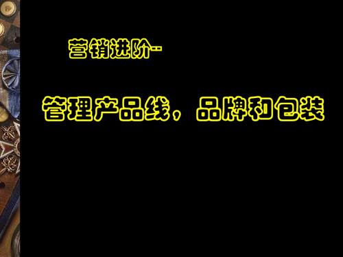 营销进阶管理产品线品牌和包装概述(PPT48张)