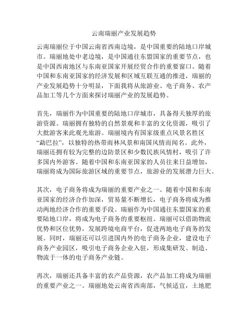 云南瑞丽产业发展趋势