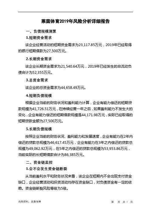 莱茵体育2019年财务风险分析详细报告