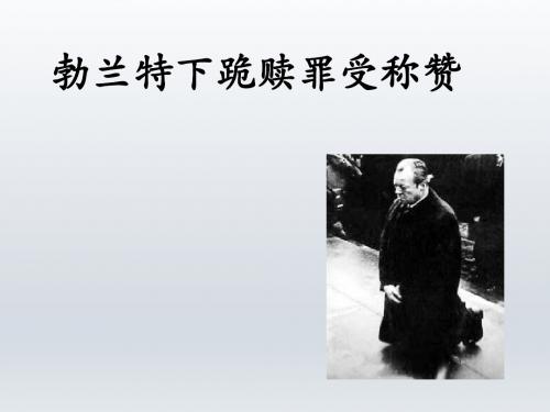 《勃兰特下跪赎罪受称赞》精品课件