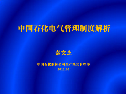 中国石化电气管理制度解析