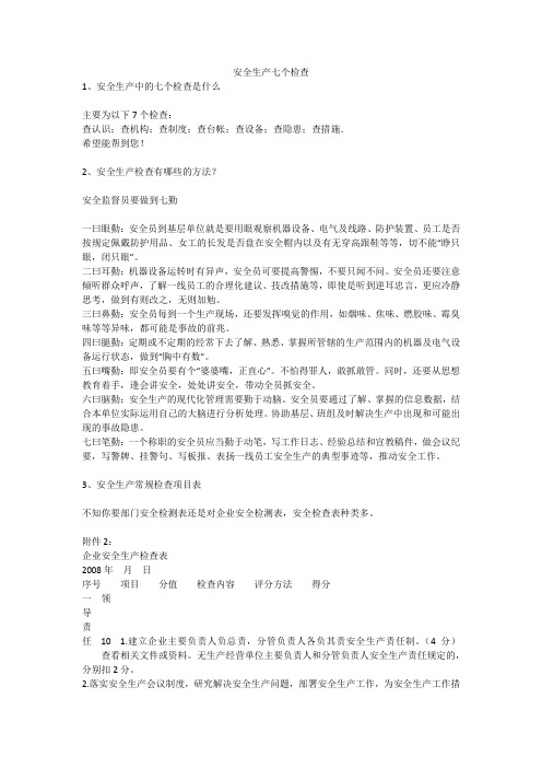 安全生产七个检查安全生产