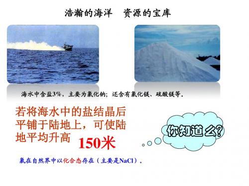 人教版高中化学必修一4.2富集在海水中的元素氯课件(共20张PPT)