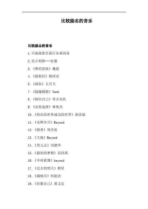 比较励志的音乐