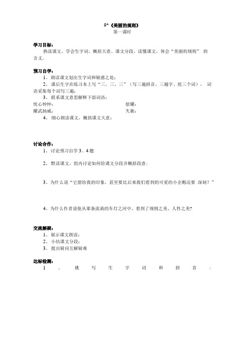 9美丽的规则导学案.doc