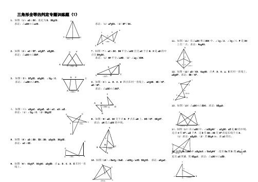 三角形全等的判定专题训练题
