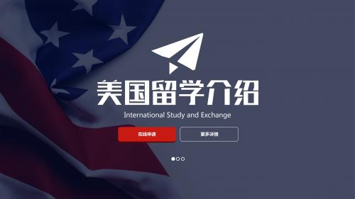 中介公司出国留学情况介绍PPT美国留学PPT模板