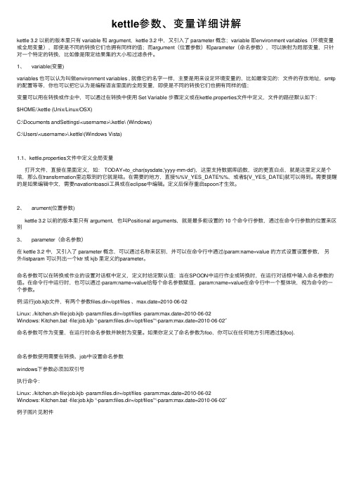 kettle参数、变量详细讲解